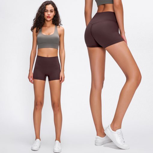 2020 new align no camel toe line quick dry breathabale sports short brushed hairy women running shorts